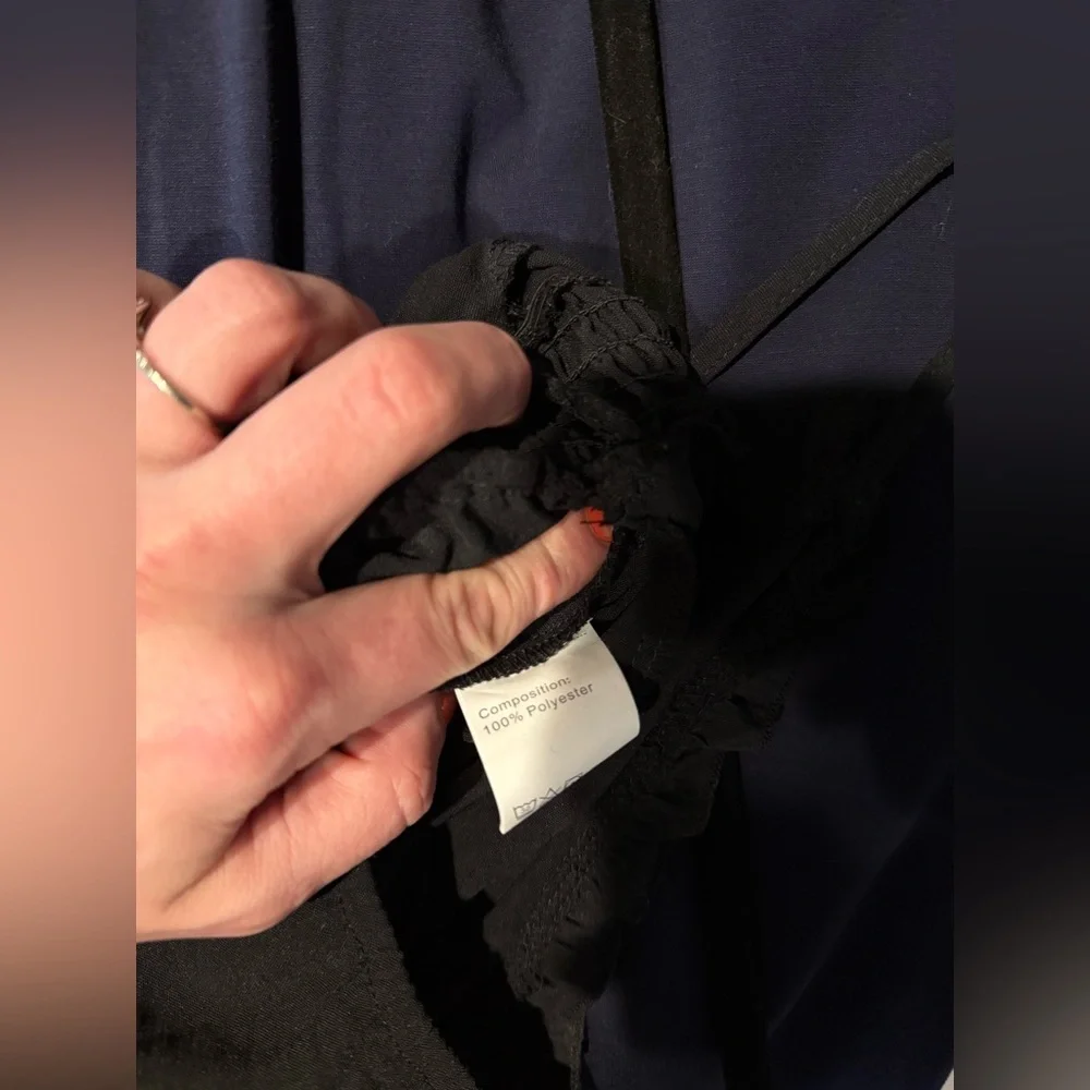 NWOT Black spaghetti strap ruffle v neck wide leg jumpsuit Black M - Picture 12 of 12